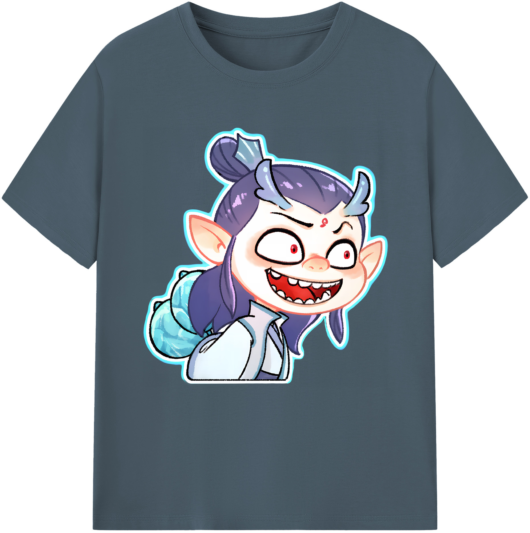 （画像用） Ne Zha 2 ナタ 魔童の大暴れ 綿100％半袖Tシャツ（フロントプリント）